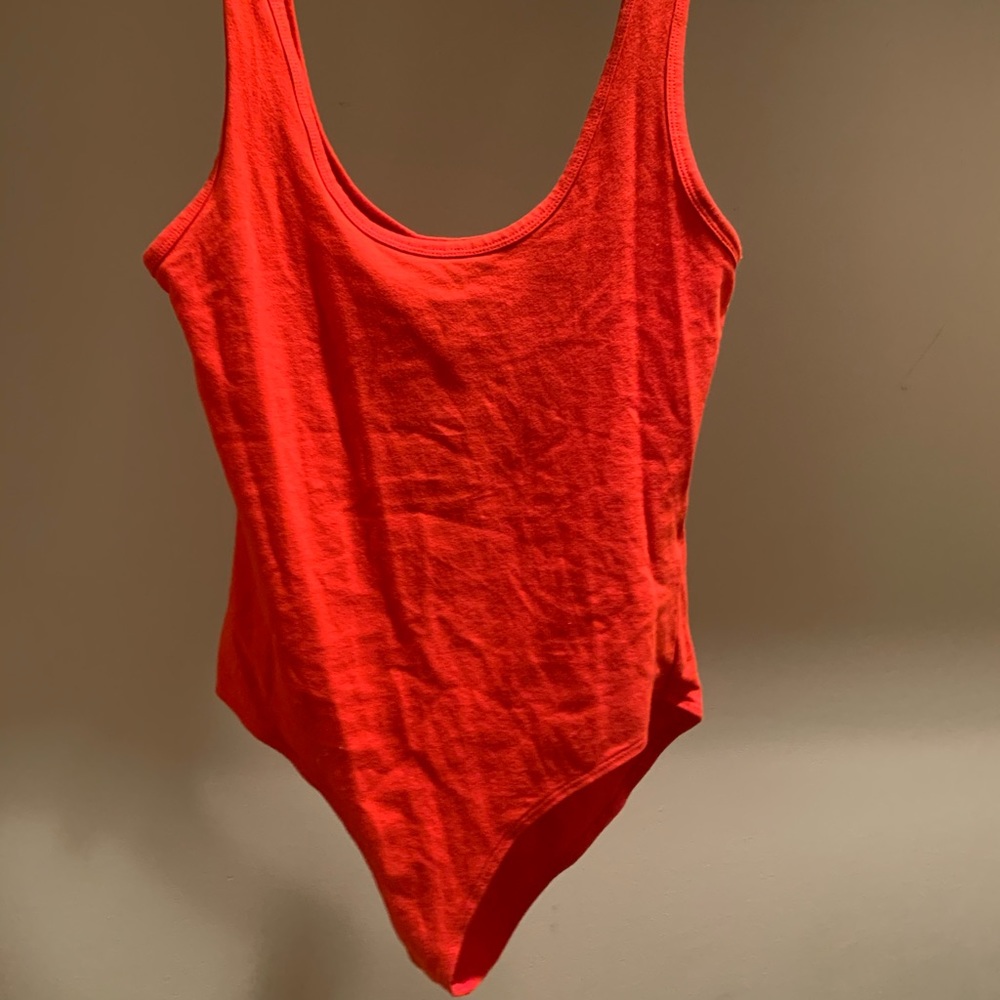 Hot red Forever 21 cotton bodysuit